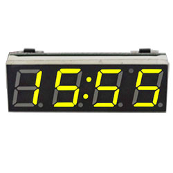 Автомобильные светодиодные часы-термометр-вольтметр желтые