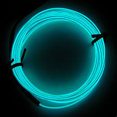 Гибкий неон 1,3 мм, голубой, отрезок 3 м с коннектором