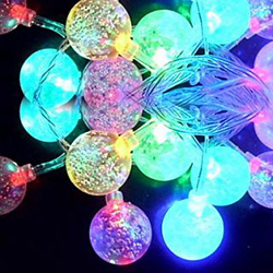 Гирлянда светодиодная - прозрачные шары с пузырями, разноцветная
