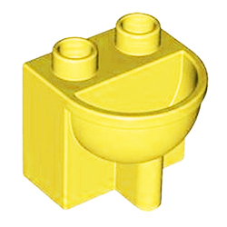 Раковина, совместимая с Лего дупло: жёлтый цвет