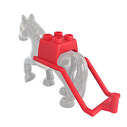 Упряжка для лошади, совместимая с Лего дупло деталь: красная