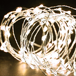 Белая теплая светодиодная гирлянда на жесткой проволоке 2 метра 20 LED