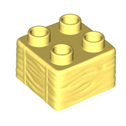 Кубик 2х2 «Сено» Лего дупло (нового образца) светло-жёлтый цвет