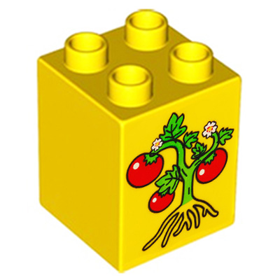 Кубик «Томат» 2х2 высокий, совместимая с Лего дупло деталь