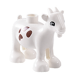 Коза белая – фигурка для конструктора, совместимая с Лего дупло