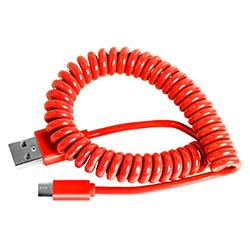Кабель витой USB->micro USB ( красный)