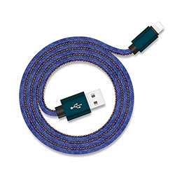 USB кабель Apple IPhone 5 и 5S,6,7  джинсовый, 1 метр