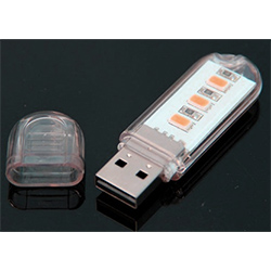 Светодиодный USB-светильник в корпусе, свет - тёплый