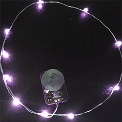 Сиреневая светодиодная гирлянда на жесткой проволоке 50 см, 10 LED