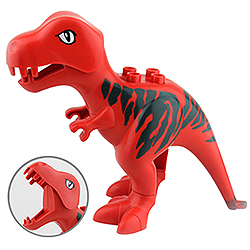 Тиранозавр красный – фигурка, совместимая с Лего дупло