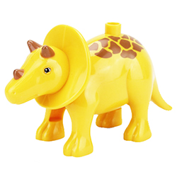 Жёлтый цератопс – фигурка, совместимая с Лего дупло