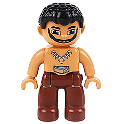 Дикарь, первобытный человек – минифигурка, совместимая с Лего дупло