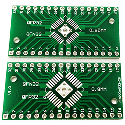 Плата-переходник двустор. QFN32 (0.8 mm), QFN32 (0.65мм) на DIP