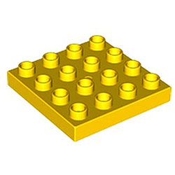 Пластина 4х4 — деталь Лего дупло: жёлтый цвет