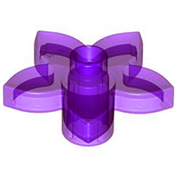 Цветочек прозрачный фиолетовый, совместимый с  Лего дупло