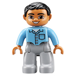 Дядя в голубой рубашке – минифигурка, совместимая с Лего Дупло