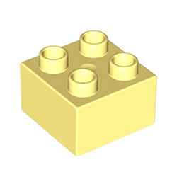 Кубик 2х2 Лего дупло: яркий светло-жёлтый