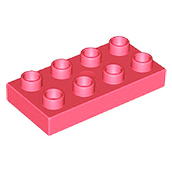 Пластина 2х4 Лего дупло: коралловый цвет