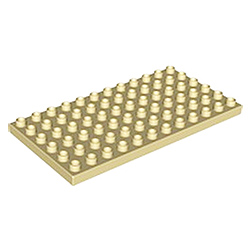 Светло-коричневая строительная пластина 6х12 — деталь Лего дупло