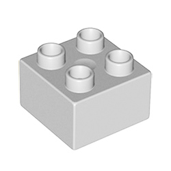 Кубик 2х2 Лего дупло: светло-серый