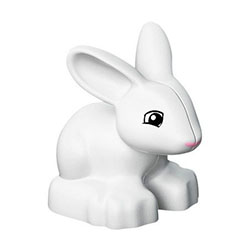 Белый кролик — фигурка, совместимая с конструктором Лего дупло