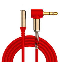 Аудио кабель угловой стерео джек 3.5 папа - джек 3.5 мама, длина 1 м