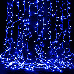 Гирлянда-занавес светодиодная синяя, 3х3 метра