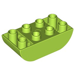 Кубик 2х4 со скруглёнными нижними углами Лего дупло: цвет лайма