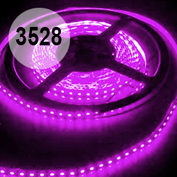 Cветодиодная лента фиолетовая, 120 диодов 3528 на метр открытая