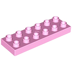 Пластина 2х6 Лего дупло: светло-розовый цвет