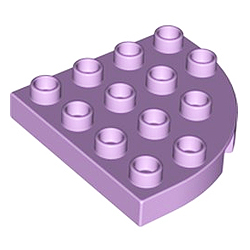 Четверть круга — пластина Лего дупло: лавандовый цвет
