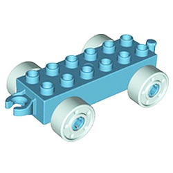 Колёсная база Лего дупло: лазурная с бирюзовыми колёсами