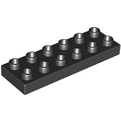 Пластина 2х6 Лего дупло: чёрный цвет