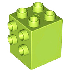 Строительный блок-переходник, совместимый с Лего дупло: цвет лайма