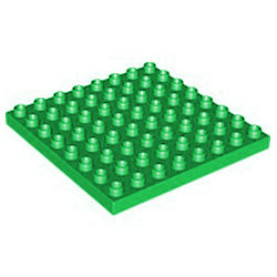 Зелёная пластина 8х8, совместимая с Лего дупло