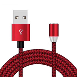 Магнитный  кабель 360° USB, красный. Без головки