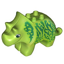 Светло-зелёный цератопс – фигурка, совместимая с Лего дупло