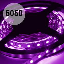 Cветодиодная лента ультрафиолетовая 395 нм, 60 диодов 5050 на м.