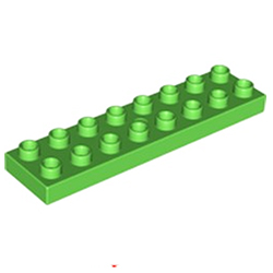 Пластина 2х8: светло-зелёный цвет, совместима с Дупло