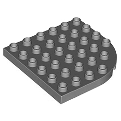 Пластина 6х6 со скругленным углом, совместима с Дупло: серый цвет