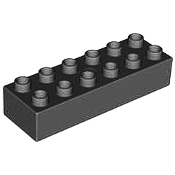 Кубик 2х6 (толстый): чёрный цвет, совместим с Дупло