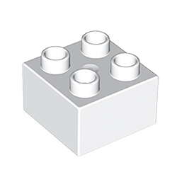 Кубик 2х2: белый, совместим с Дупло