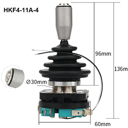 Кулисный переключатель (джойстик) с кнопкой HKF4-11A-4L
