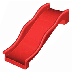Красная широкая горка, совместимая с конструктором Лего Дупло