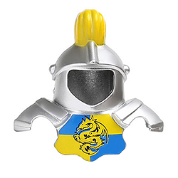 Шлем жёлто-синего рыцаря, совместимый с Лего Дупло