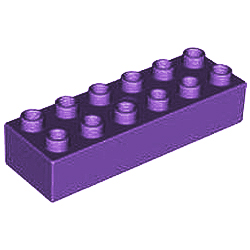 Кубик 2х6 (толстый): тёмно-фиолетовый, совместим с Дупло