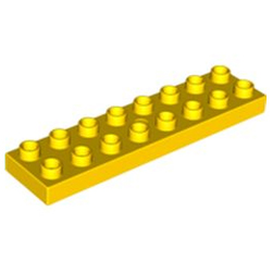 Пластина 2х8: жёлтый цвет, совместима с Дупло