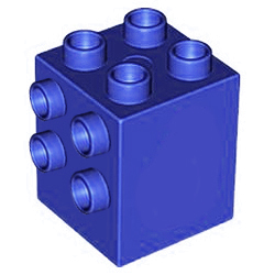 Строительный блок-переходник, совместимый с Лего дупло: синий цвет