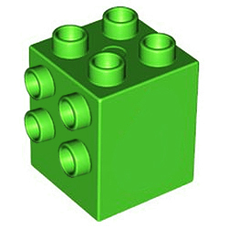 Строительный блок-переходник, совместимый с Лего дупло: светло-зелёный