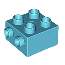 Строительный блок-переходник, совместимый с Лего дупло: лазурный цвет